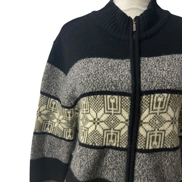 Deane & White Lambswool Nordic Full Zip Cardigan Sweater Women's Medium - Picture 3 of 8